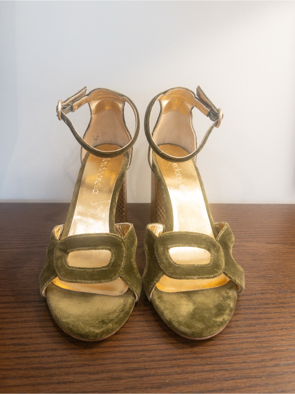 *Never Worn* Flordeasoka Margot Green Heel Sandals — image 2 of 7